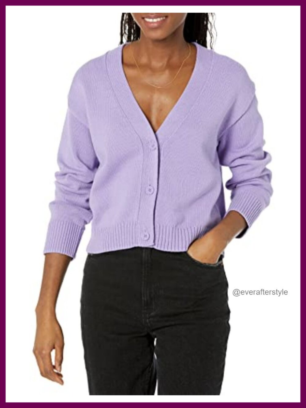 Women's Relaxed Fit Cotton V-Neck Cropped Cardigan